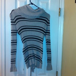 Grey, black/white stripped long shirt