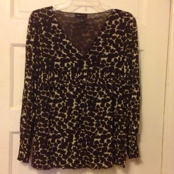 BCBG MaxAzria Giraffe Print Blouse sz xS/S - Picture 1 of 3