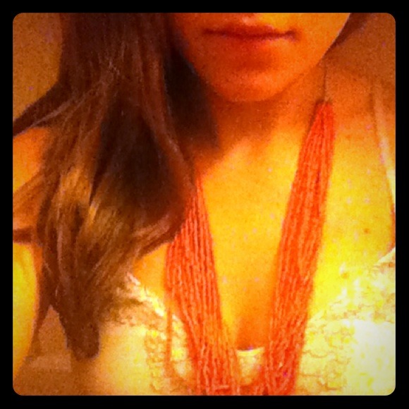 Orange needed necklace from India