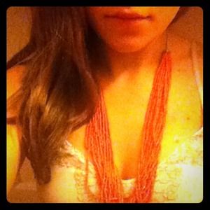 Orange needed necklace from India