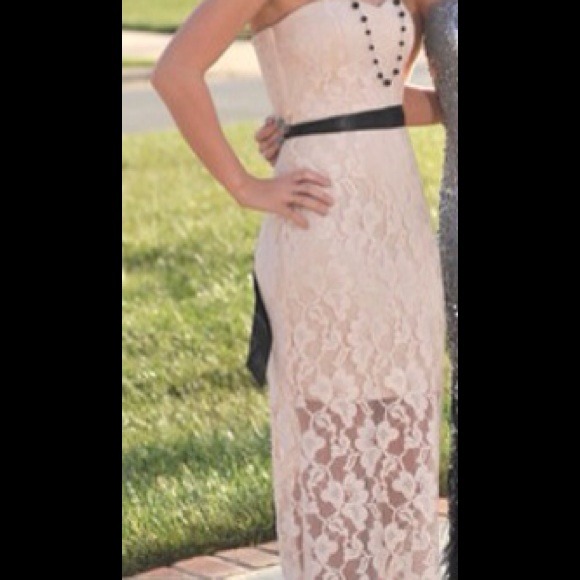 Floor length lace dress