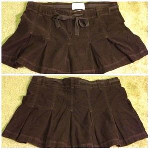 Abercrombie brown corduroy pleated mini skirt