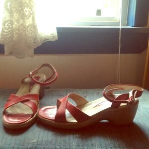 Red Leather Dansko Sandals NWOT!