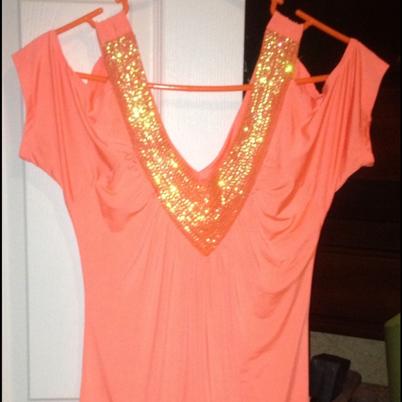 Orange dressy top