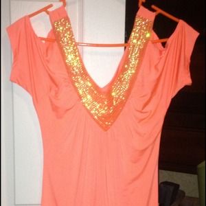 Orange dressy top