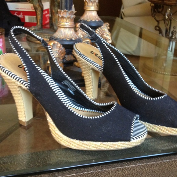 Black sling back shoes