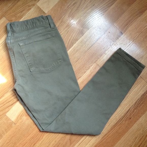 J. Crew toothpick jeans, size 27 in olive green