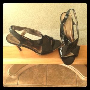 Black Patent Leather Sam & Libby Sandals