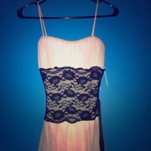 Baby pink lace ruffles dress
