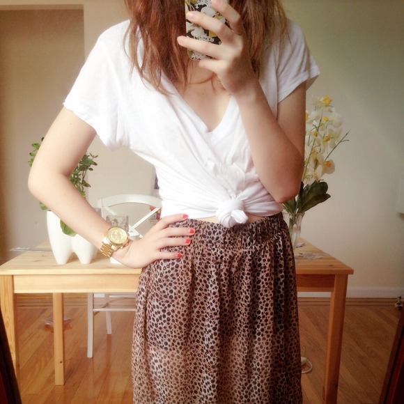 Leopard print maxi skirt size S/P