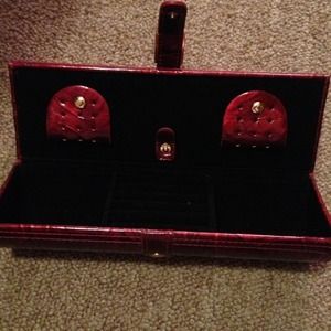 Ruby red travel jewelry case