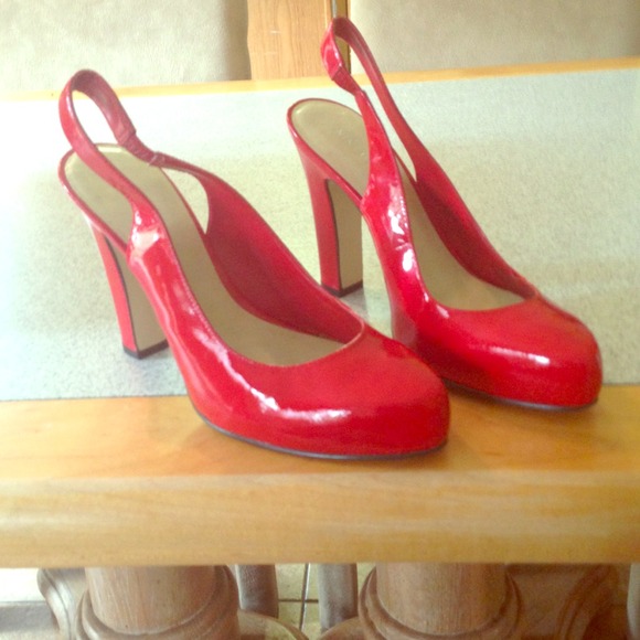 Red Nine West Sling Back Pumps...