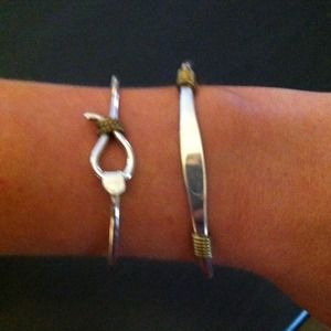 Sterling two toned layering bracelets