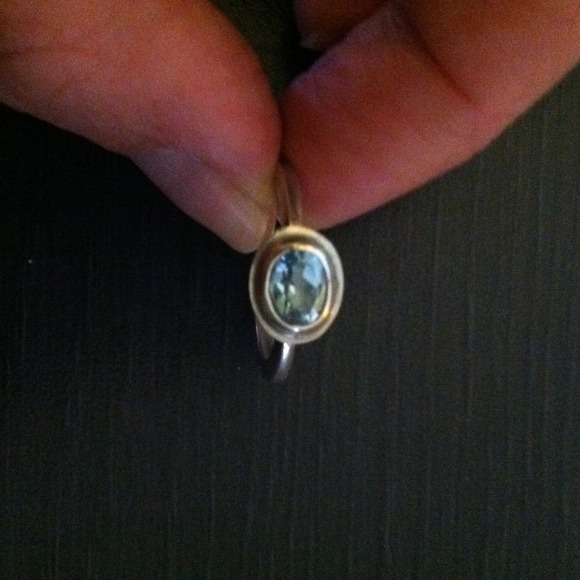 Sterling silver and aquamarine ring