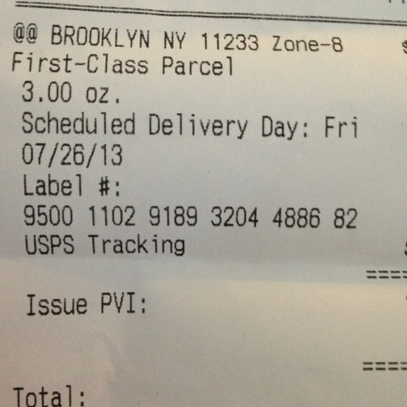Tracking # for Ashton