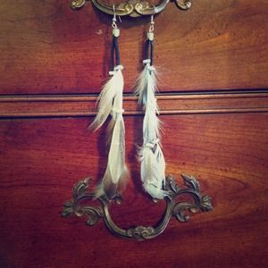 Beaded feather earrings