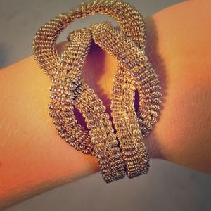 Woven Gold Metal Bangle