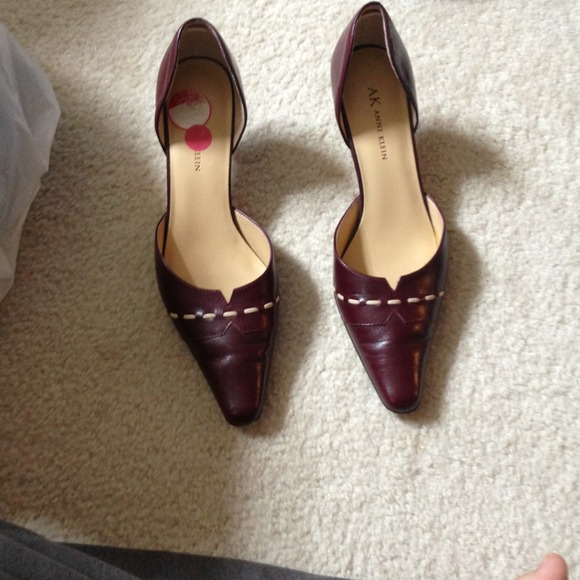 Dark purple open heel