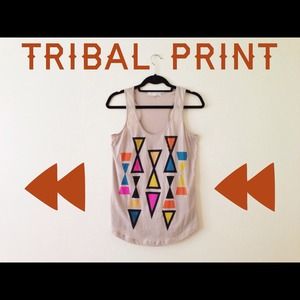Forever 21 Tribal print racer back tank