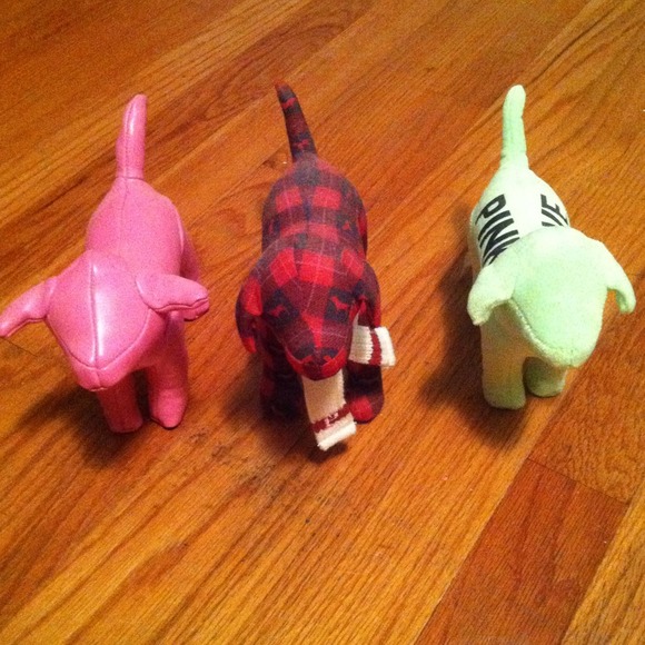 Set of 3 Victoria's Secret PINK dogs