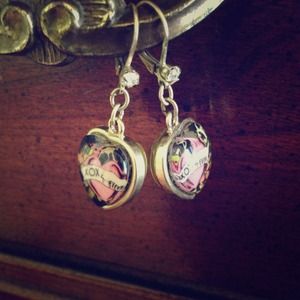Betsey Johnson Heart Earrings