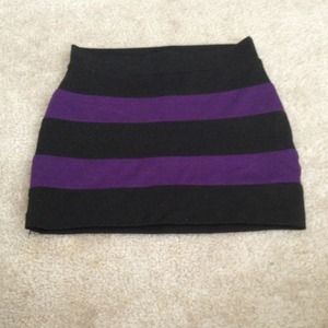Black and purple striped skirt