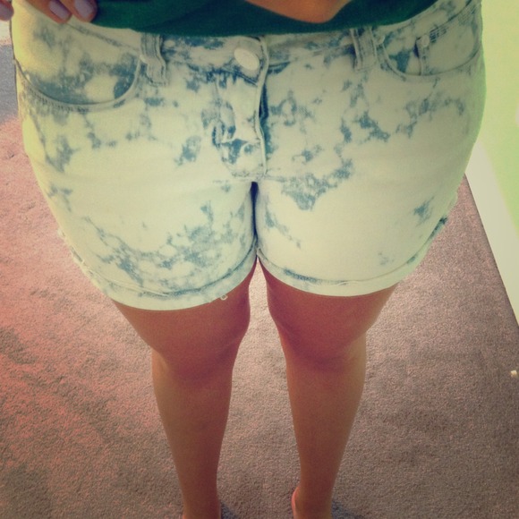 Acid Washed Denim Shorts