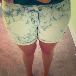 Acid Washed Denim Shorts