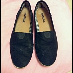 Black SODA Slip On Shoes (Off Brand TOMS)