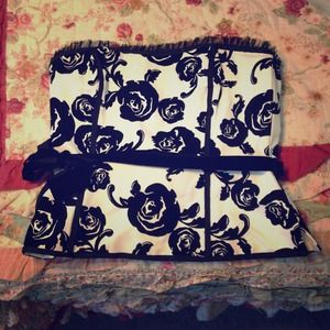 Black/White Floral Bustier
