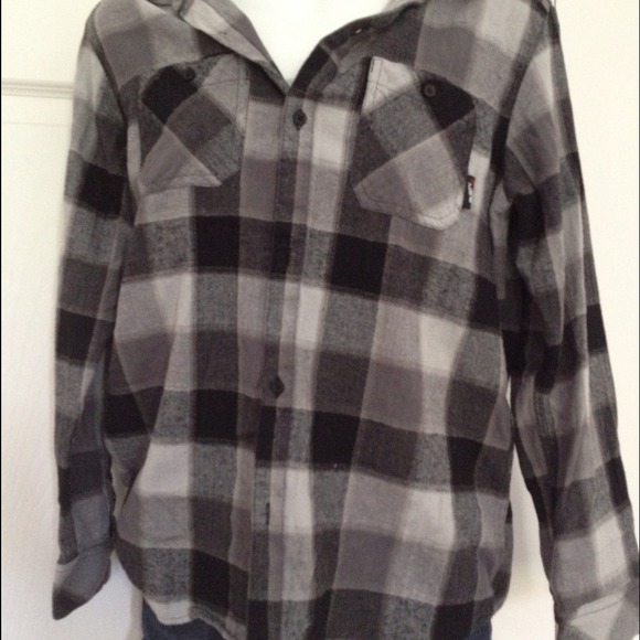 🚫TRADED🚫Boys Black Plaid Button Down Shirt - Picture 2 of 2