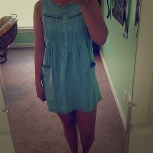 Denim Dress with Ruffles