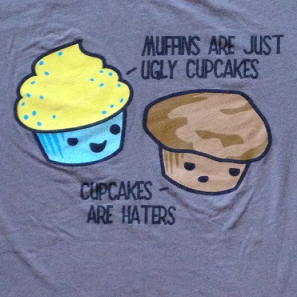 Muffin and Cupcake Funny Graphic T-Shirt