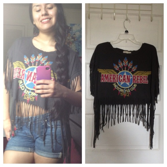 Forever 21 Shredded Biker Crop Top sz S