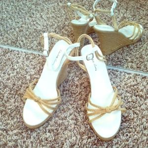 Nude and White Wedges