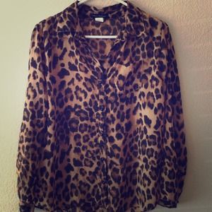 Cheetah sheer blouse 👄