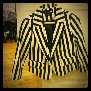 Black and white stripe blazer