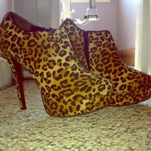 Leopard Print Ankle Boots