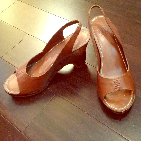 Frye Shoes Authentic Wedges In Caramel Color Sale Poshmark