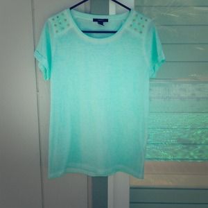 💕SOLD💕Aqua Shirt w/ Spikes