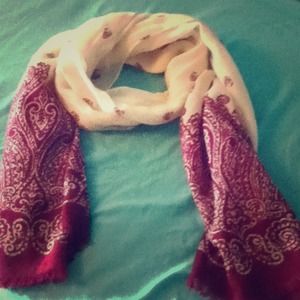 Deep purple and white scarf