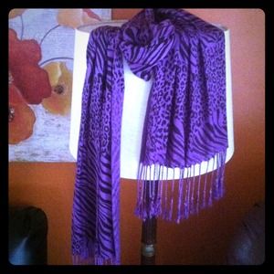 Purple animal print scarf
