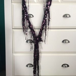 Purple Sequin Scarf