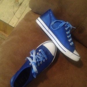 Twiggy London Satin Blue Tennis Shoes