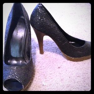 Glittery black heels REDUCED!