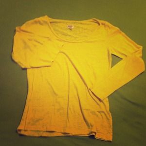 Bright yellow long sleeve shirt!