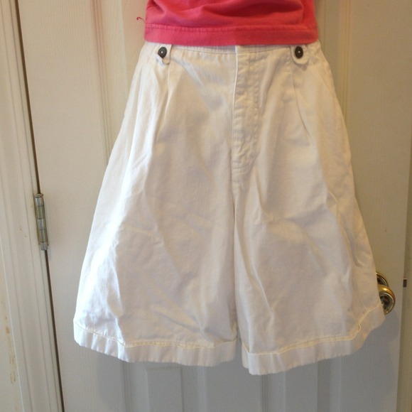 White walking shorts.