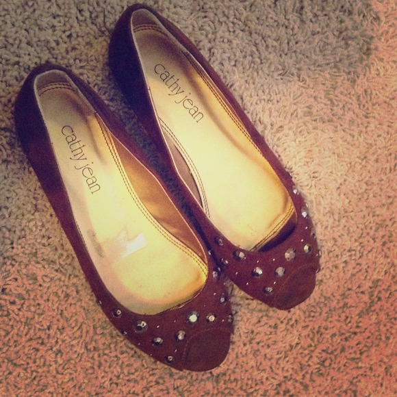 Brown Studded Slip-Ons