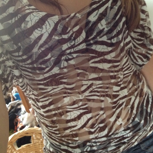 Brown zebra top