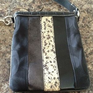 Authentic Coach Crossbody Black with Snake skin